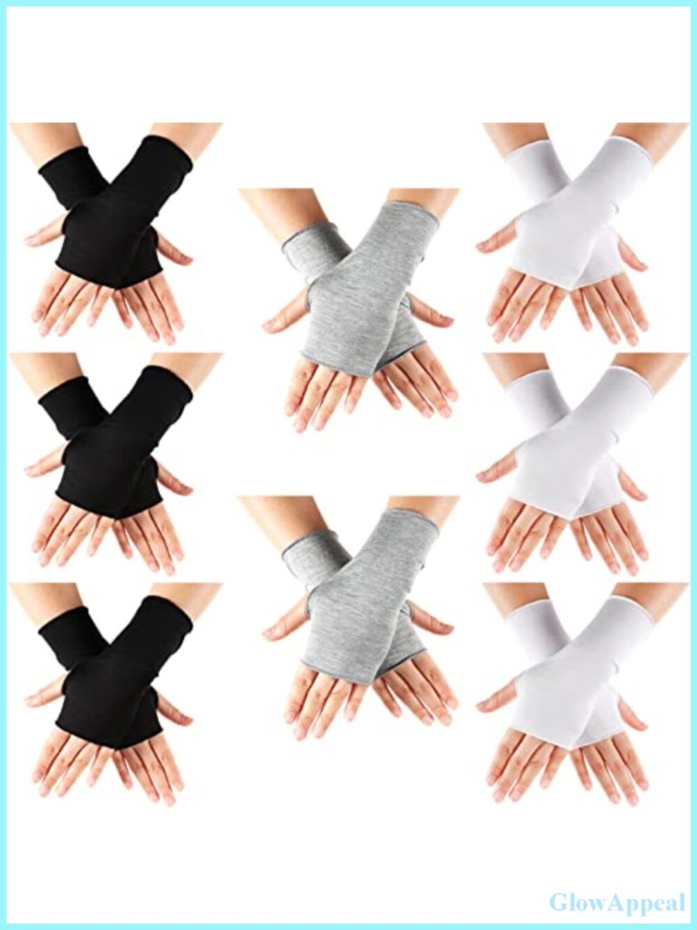 8 Pairs UV Protection Fingerless Driving Gloves for Women - Modal